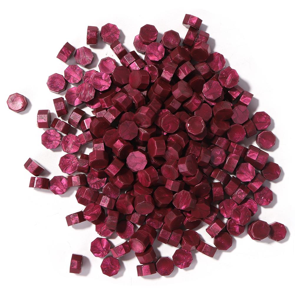 100pcs Octagon Red Sealing Wax Beads Retro Seal Stamp Beaded for Wedding Birthday Card Vintage Craft Envelope Letter Decor