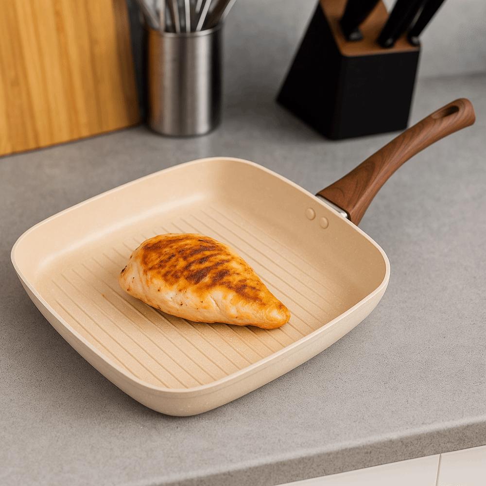 Nonstick Square Skillet Ergonomic Design Grill Pan Professional Cooking Griddle  Grilling