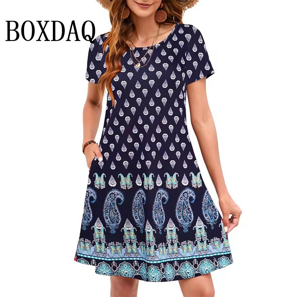 

Новые винтажные женские платья с розами, повседневные летние платья в этническом стиле со свободными карманами, женские платья с короткими рукавами и большими размерами 8XL