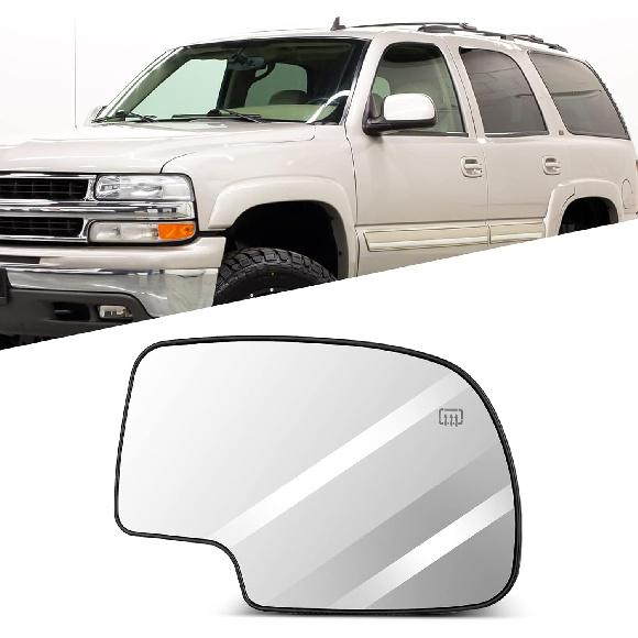

Towing Mirror Glass Fitss 1999-2018 For Chevy Silverado For GMC Sierra 1988-1998 For Chevy/For GMC C1500/K1500 Non-Heated Right Side Lower onvex 88986362 (RH) Glass-Heate