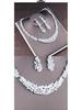2022 Bridal Rhinestone Necklace & Earrings Set - Korean Wedding Hair & Dress Accessories