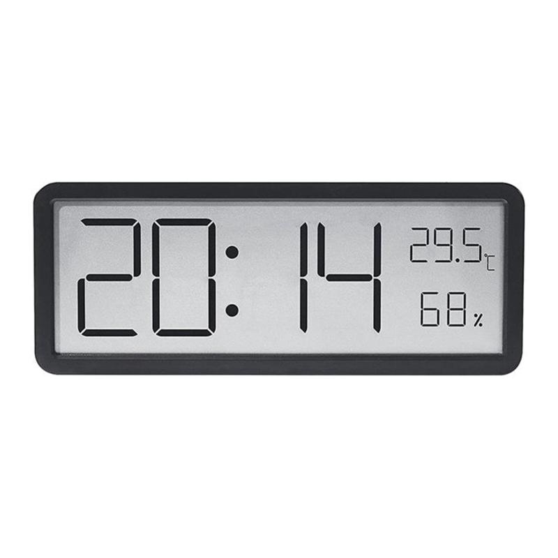 

Functional Large Digital Wall Clock with Temperature, Date, and Auto DST for Every Household чёрный
