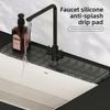 Silikon-Waschbecken transparente Armaturenunterlage, Küchenspüle Spritzschutz und rutschfeste Arbeitsplattenunterlage