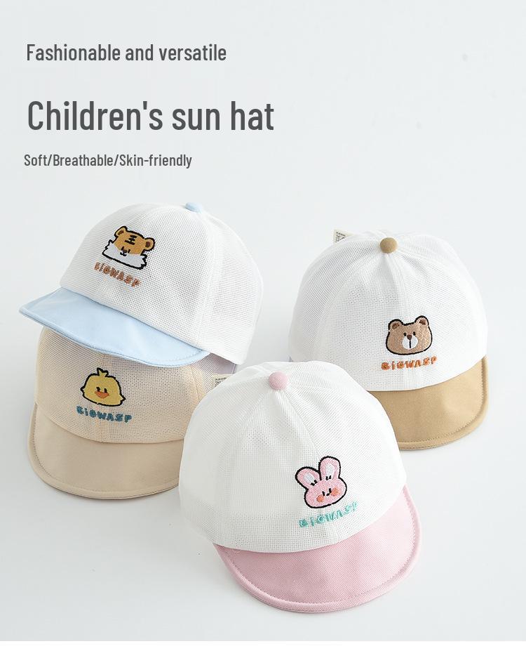 Adorable Cartoon Mesh Sun Hat for Kids