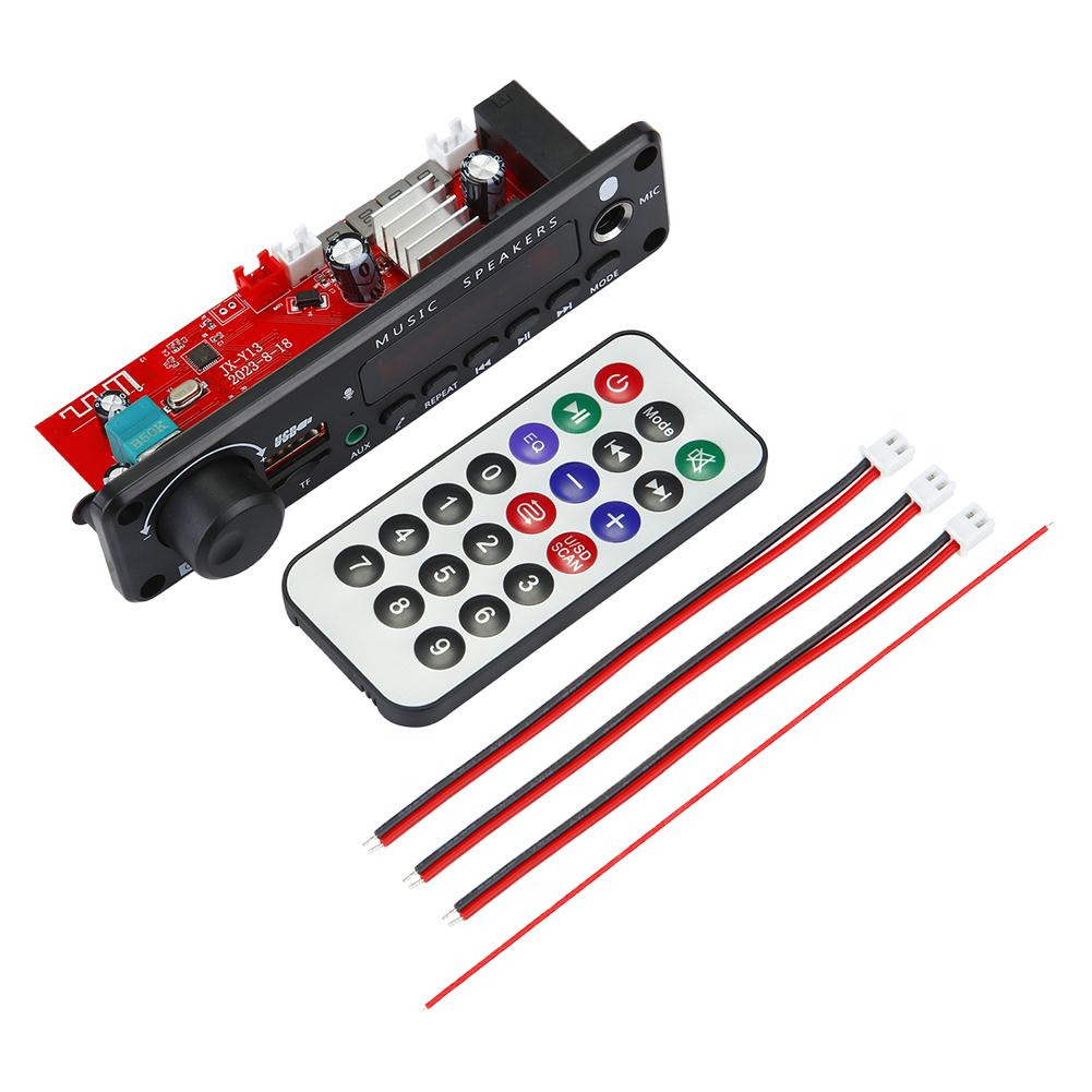 

Підсилювач 150 Вт Плата декодера MP3 WAV Сумісний з Bluetooth Автомобільний аудіо Музичний плеєр Мікрофон FM TF USB Запис Дзвінок червоний