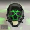 Cyberpunk Halloween Lighted Cranium Headpiece, Glowing Full Head Cosplay, Party Green One Size