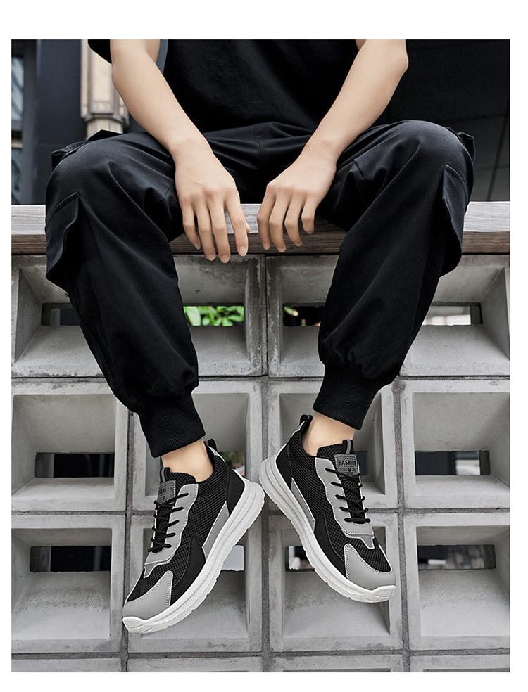 2025 Men's Breathable Mesh Sneakers: Trendy, Versatile, Thick-Soled Casual Dad Shoes