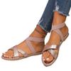 Large size new women's shoes summer cross elastic outer wear flat beach sandals