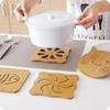 Hollow Out Wooden Coaster Kitchen Tableware Insulation Mats Thickened Anti Scalding Meal Anti Slip Pan Bowl Plate Pad