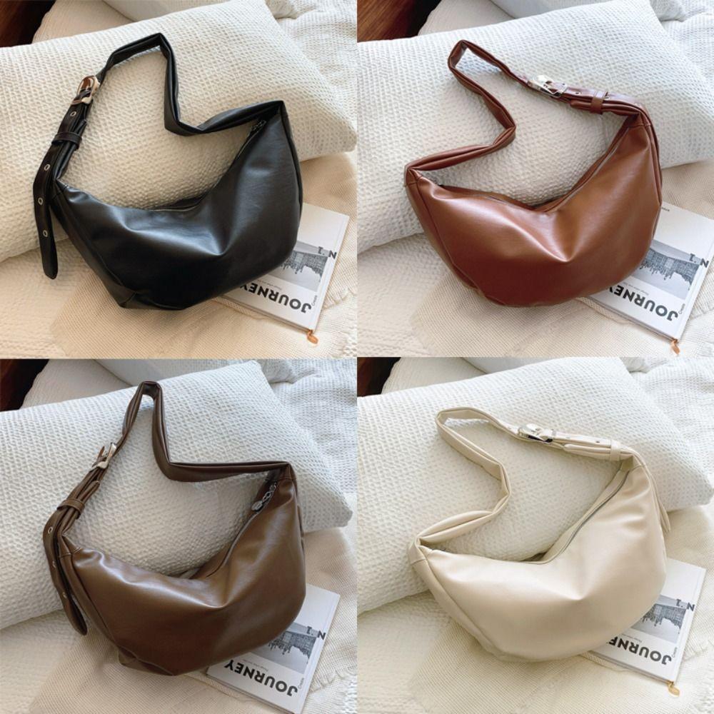 

PU Crossbody Bags Large Capacity Underarm Bag New Tote Bag Women білий