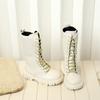 Kinder Mädchen High Shaft Martin Boots in Gold Weiß Schwarz Kleinkind Kind Mode Herbst Winter