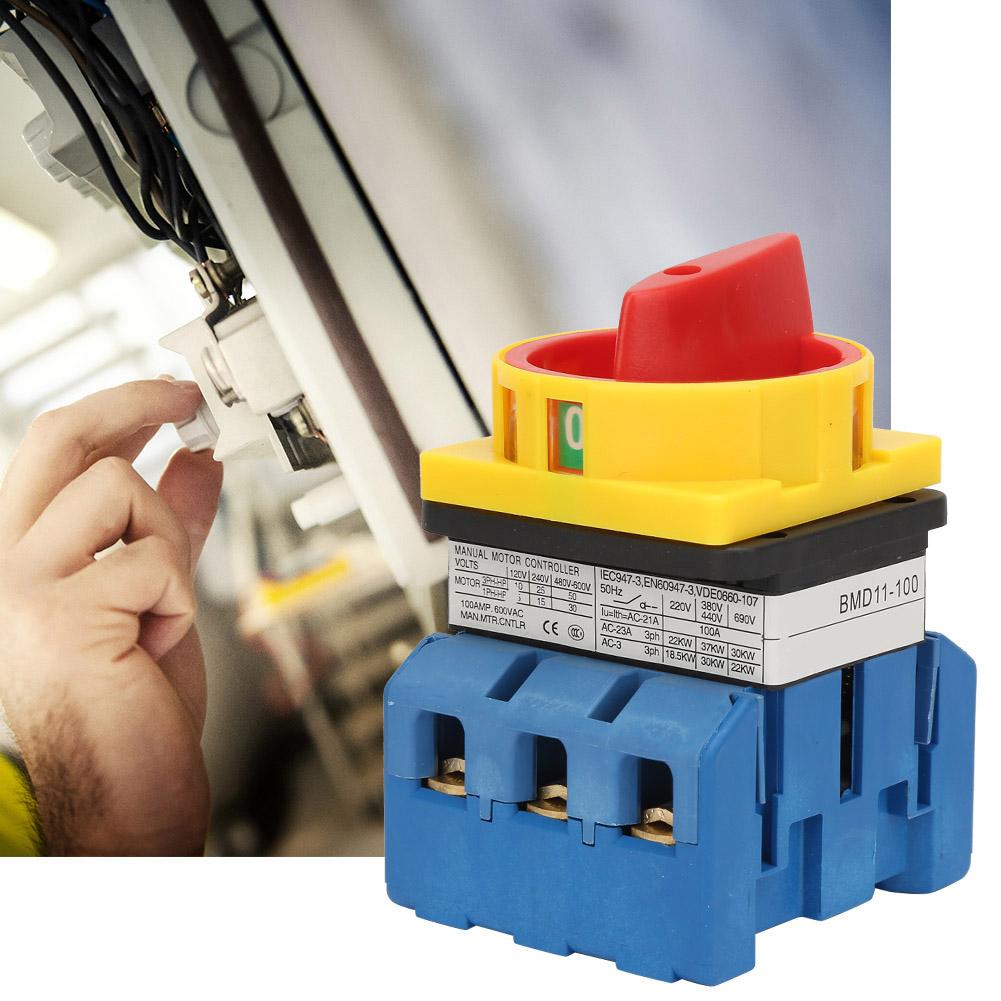 80A100A Load Circuit Breaker Switch 3Pole 2Position Rotary Cam On Off Power Switch (100A)