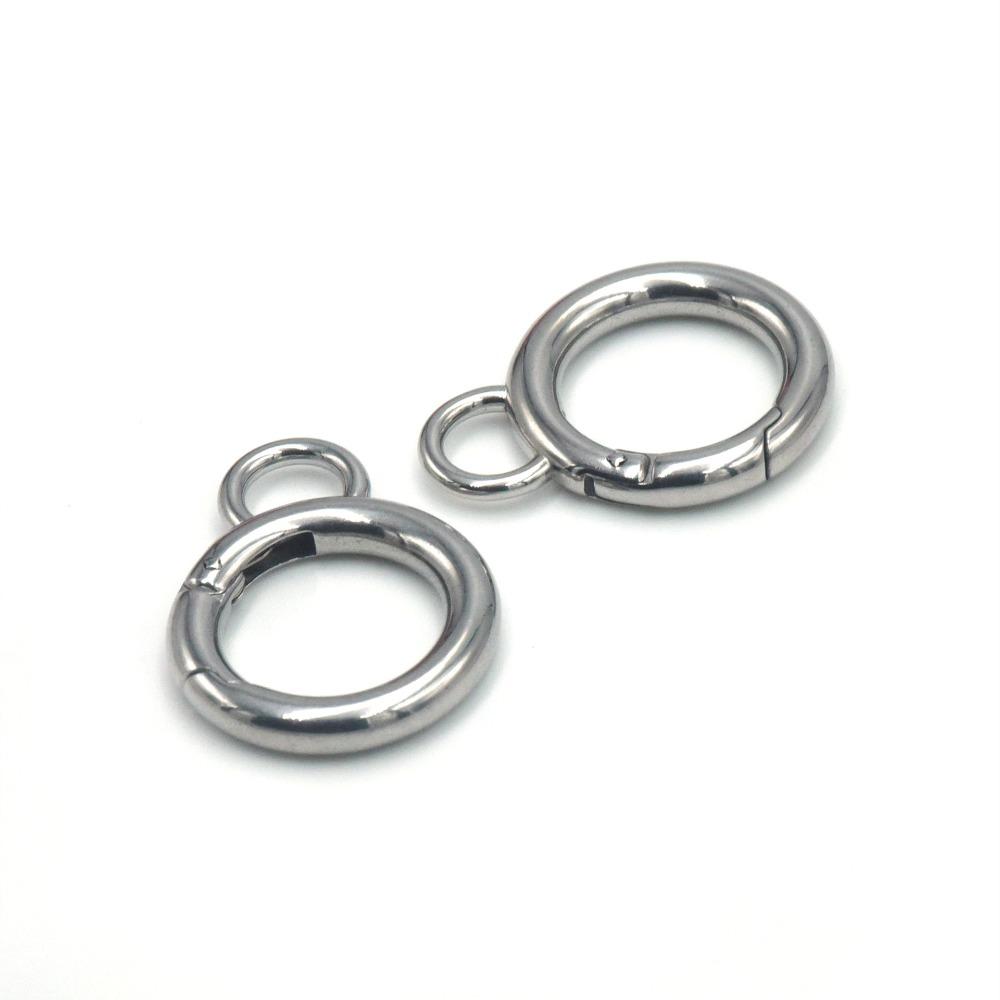 Stainless Steel Heart-shaped Function Spring Buckle Luggage Clasp Keychain Pendant Snap Button DIY Jewelry Accessory Wholesale