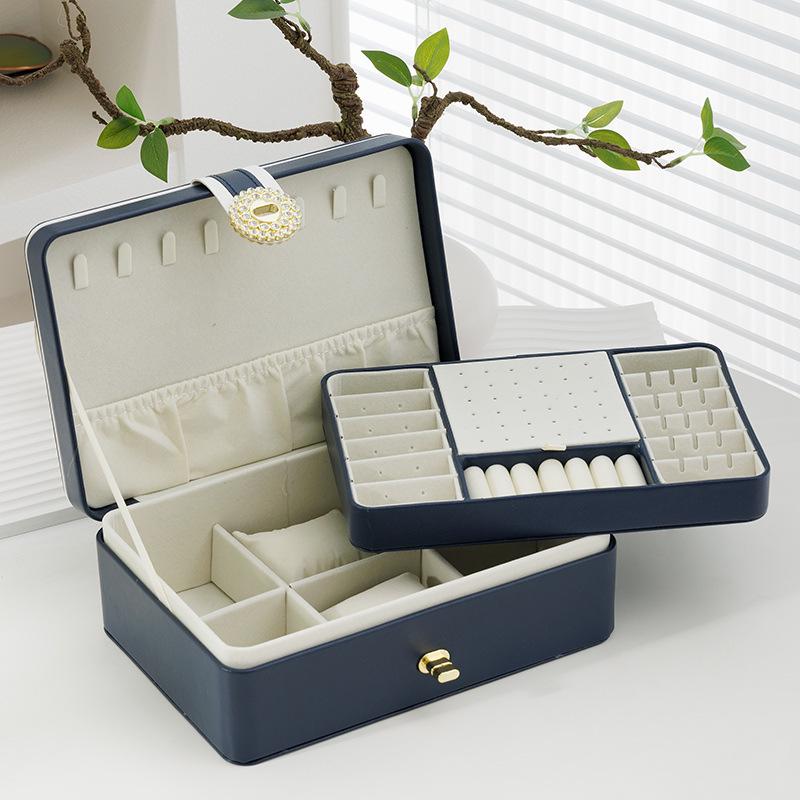 

Двухслойная ПУ-коробка для хранения сережек и ювелирных изделий Double-layer large