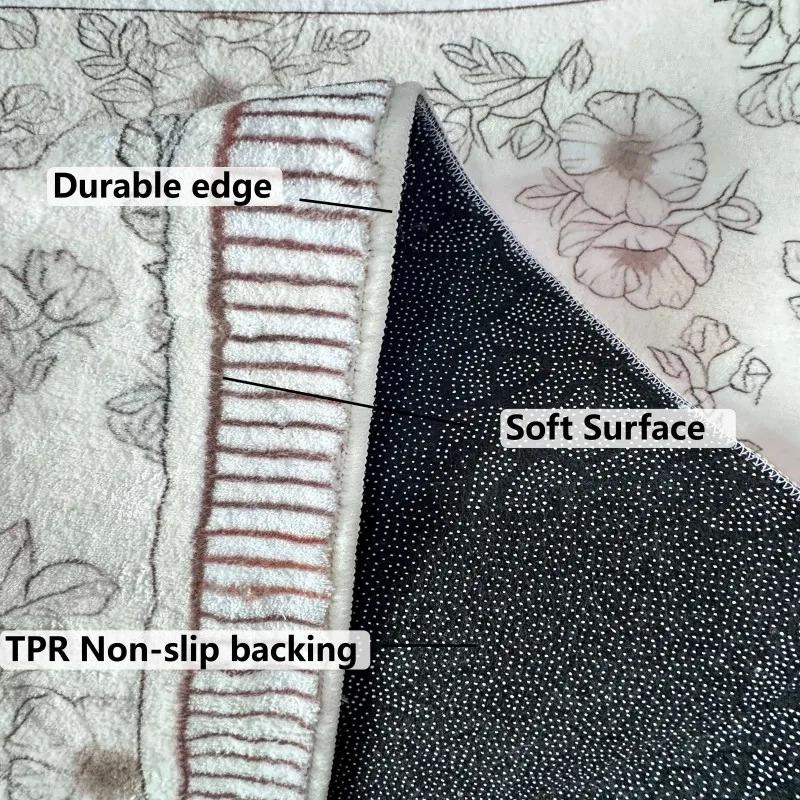 Green Leaf Bath Mat Machine Washable Bathroom Rug, Non-Slip Shower Mat for Bathroom and Bedroom Home Decor, Quick-Dry