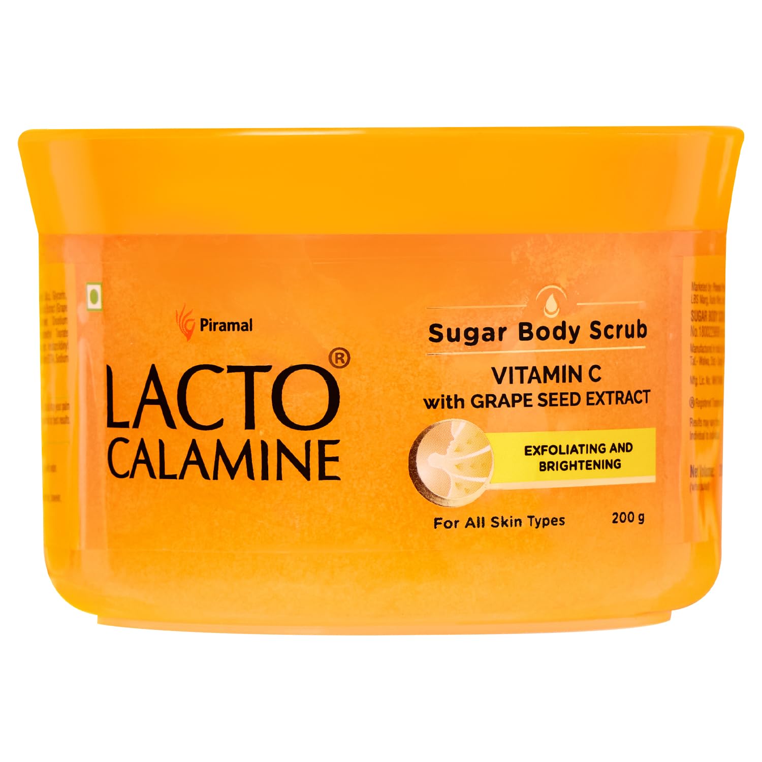 

Lacto Calamine Vitamin C Sugar Body Scrub 200 g Pack of 1 Gentle Exfoliator for Healthy Glowing Skin