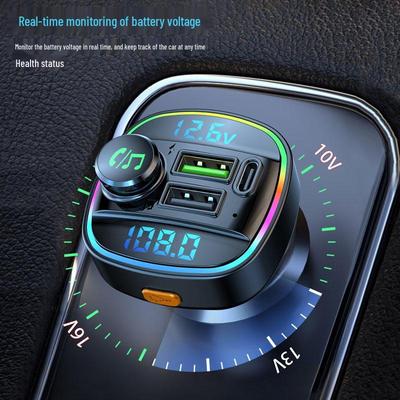 Player MP3 Auto Bluetooth cu Afișaj Dual, Detectare Tensiune și Adaptor Brichetă Auto Super PD pentru Încărcare Rapidă