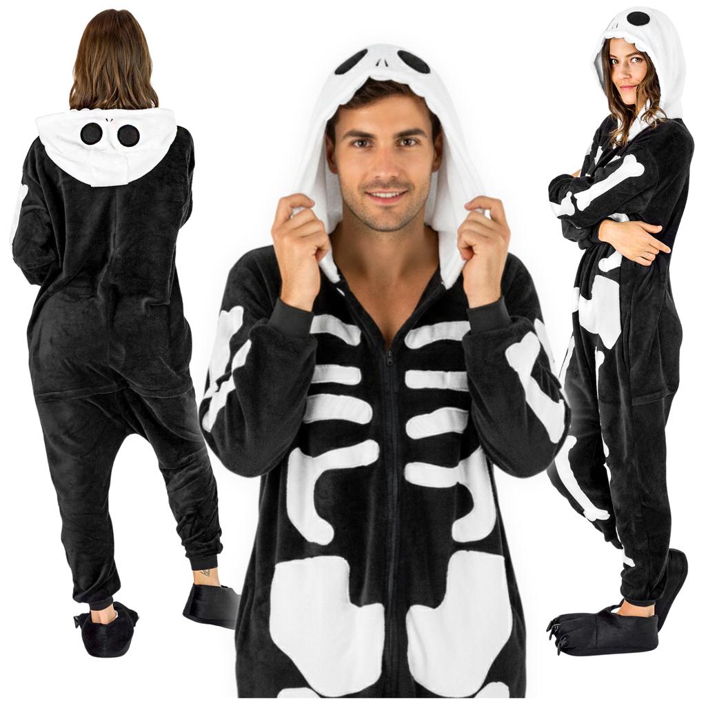 Kigurumi skeleton onesie costume St. Andrew's Day pajamas adult m Onesie skeleton costume - XL