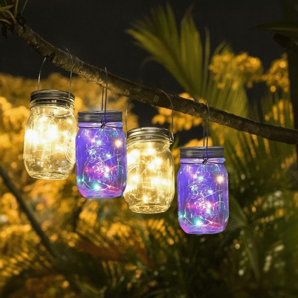 30LED Mason Jar Lid Lights Solar Charging String Lights Hanging Outdoor Lights  Outdoor Decoration