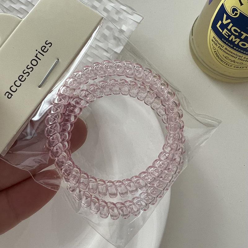 Korean Style Translucent Phone Cord Hair Tie - Seamless & Fashionable for Women