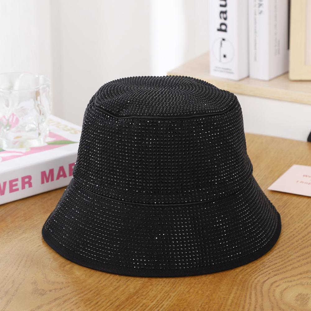 

Diamond Fashion Trendy Bucket Hat Fisherman Hat Children s Korean Version Sun Protection And Sunshade Hat Adult 56-58cm