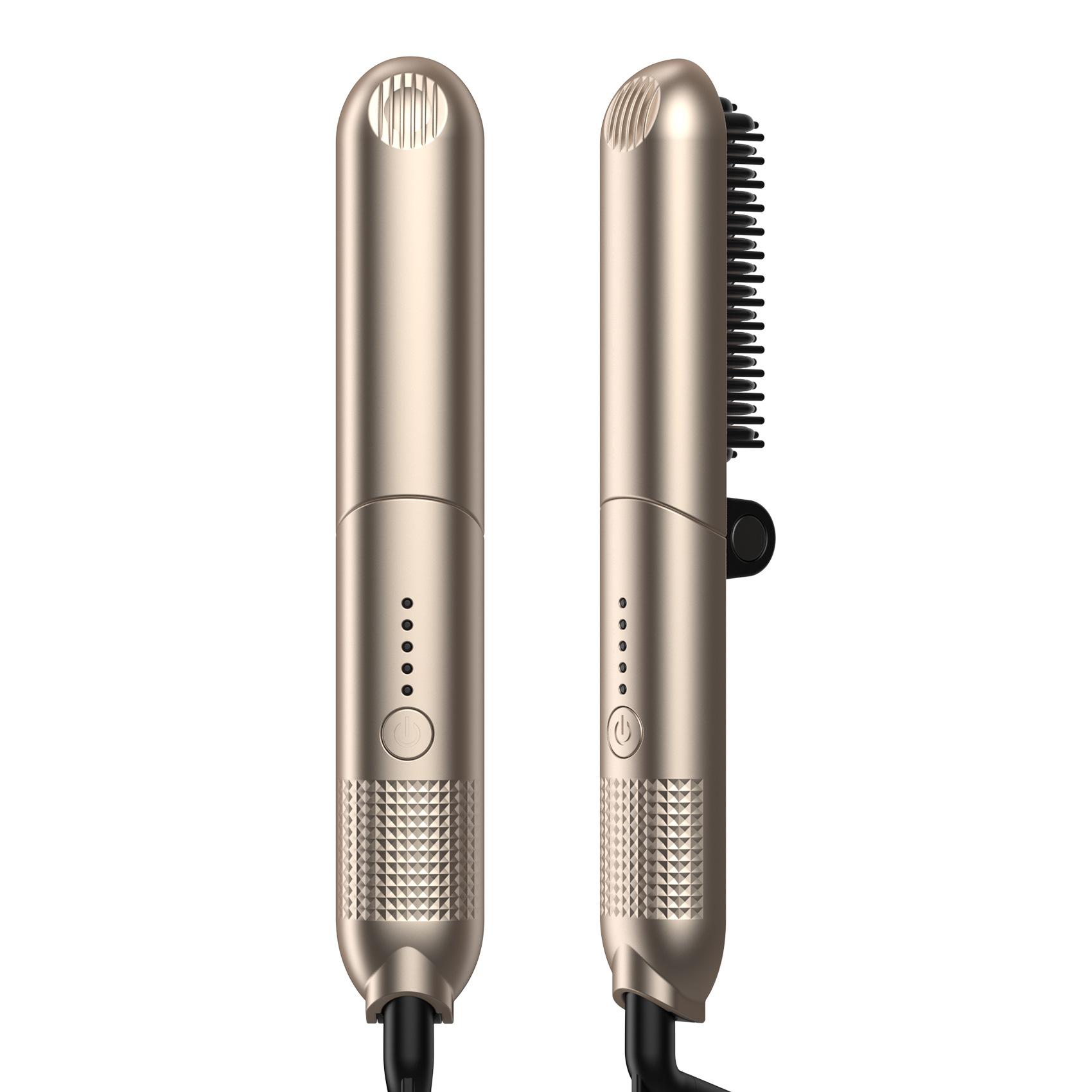 

New Straight Hair Comb Straight Clip Multifunctional Straight Roll Dual-use Negative Ion US золотой