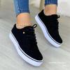 New Large-sized Single-shoe Women's Casual Round-toed Flat Lace-up Board Shoes