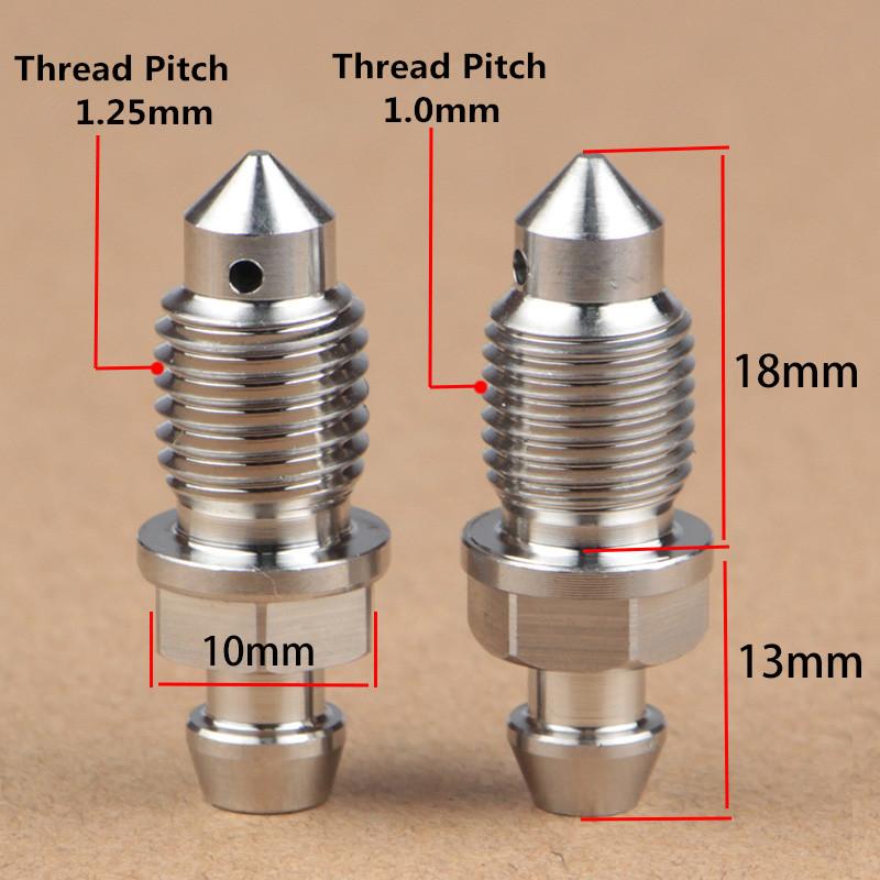 Universal CNC M10x18 Pitch 1.0/1.25mm Motorcycle Brake Calipers Bleed Screw Nipple Oil Hose Oil Drain Nozzle Bolt With Dust Cap