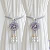 2Pcs Elegant Artificial Pearl Flower Curtain Tiebacks Adjustable Curtain Buckles Home Decor Add Warm Atmosphere To The Home