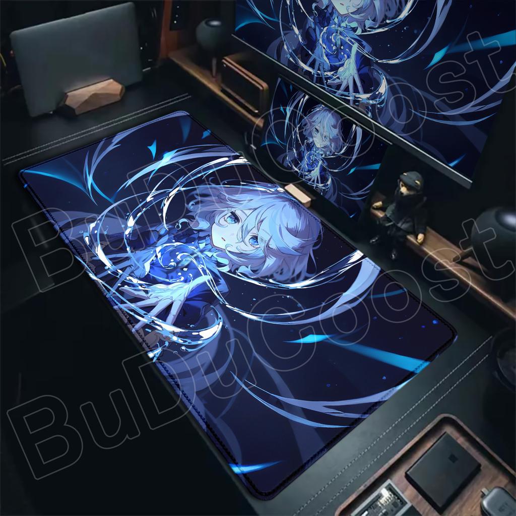 Kawaii Girl Keyboard Mat Furina Anime Mousepad HD New Pretty Genshin Impact Game Office PC Desk Mat Carpet Non-slip speed rubber