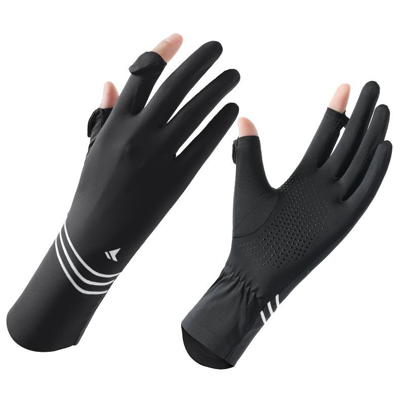 Summer thin sunscreen gloves women's UV protection touch screen cycling non-slip breathable ice silk sunscreen gloves summer