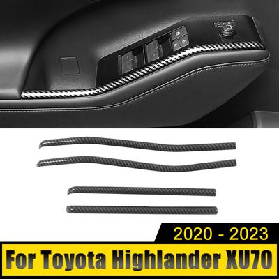 Car Accessories For Toyota Highlander XU70 Kluger 2020 2021 2022 2023 Hybrid Window Glass Lift Switch Panel Armrest Trim Sticker