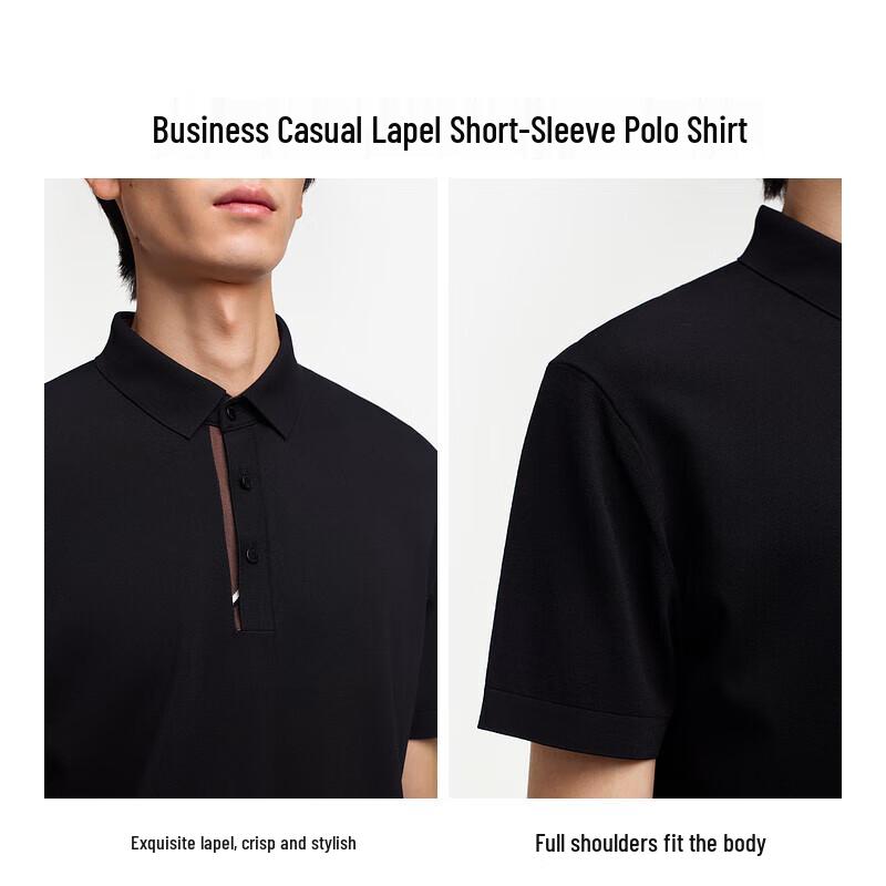 K-Boxing Men's Business Casual Short Sleeve Polo Shirt BTTE2965