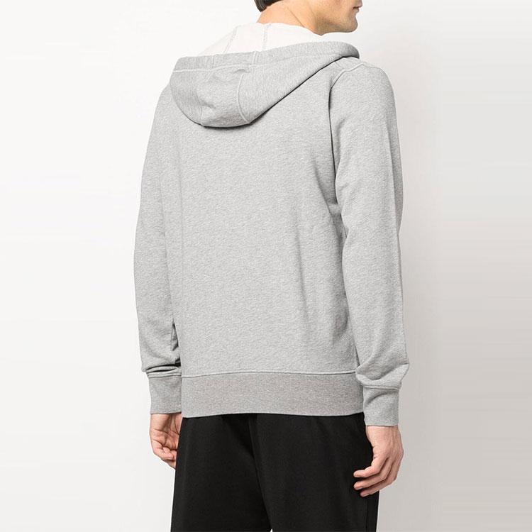 STONE ISLAND Hooded Track Top Melange Grey Men Tops 761564251-V0M64