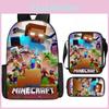 Minecraft 3in1 Oxford Backpack Set With Pen Case And Sling Bag For Students