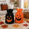 Halloween Pumpkin Bags for Kids 5 Pcs Treats Bag, Non-woven Fabric Candy Portable Snack Drawstring Goodie Party Favors Lightweight Totes Sweets