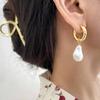 Imitation Perlen Anhänger Creolen für Damen Schmuck Zubehör High-End Vielseitige Ohrschleifen
