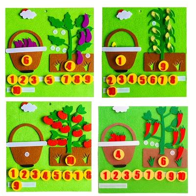 Giocattoli matematici Montessori per bambini Raccolta di verdure Puzzle 3D fai-da-te Educazione digitale Scuola materna Giocattoli per l'apprendimento precoce Regali