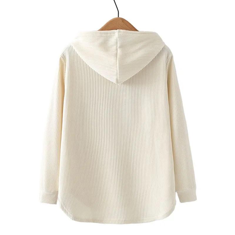 Plus Size Women's Hooded Sweater Spring and Autumn Style Western Style Age-reducing T-shirt Covering Belly Slimming Top
