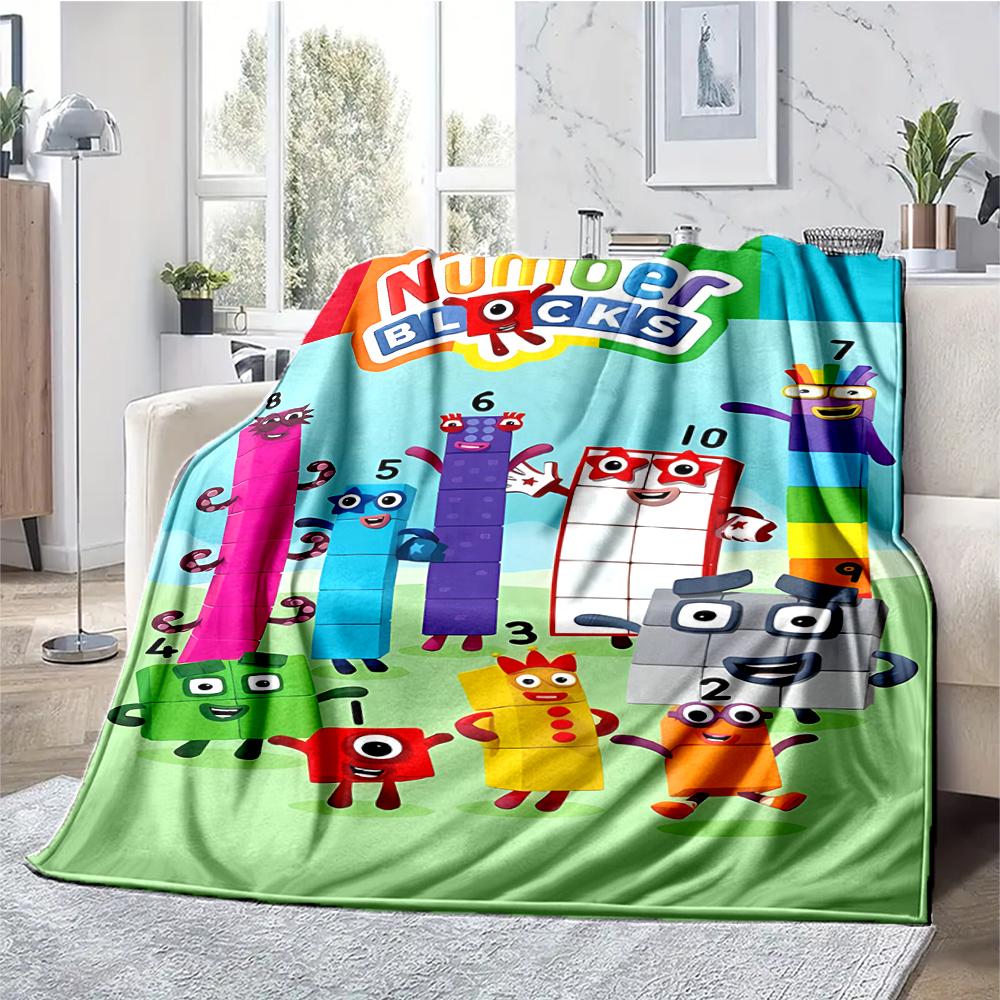 Coperta stampata a tema Numberblocks - Perfetta per divano, letto, viaggi e uso all'aperto | Lavabile in lavatrice, accogliente e resistente.