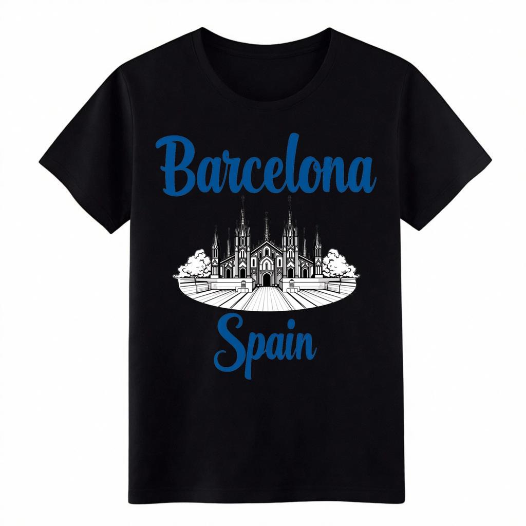 Barcelona Spain Sagrada Familia Graphic T-Shirt - Travel Souvenir Tee