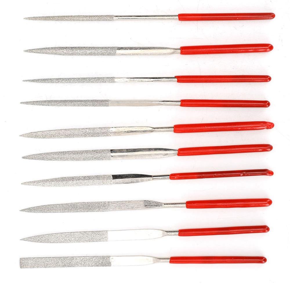 10pcs Diamond Coated Precision File Square Multifunctional File Diamond File Set Stone Grinding