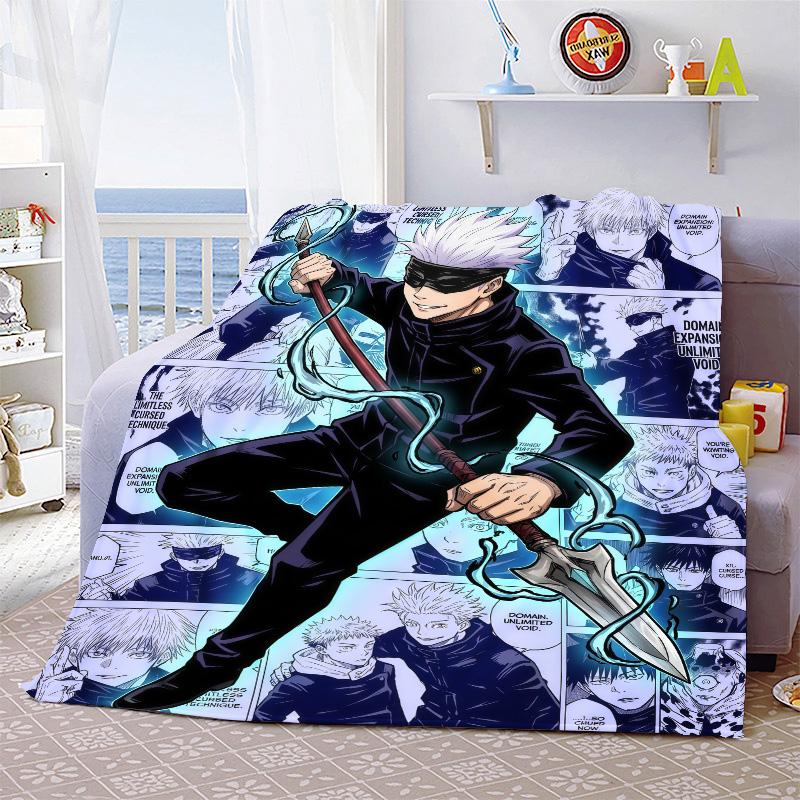 Jujutsu Kaisen Cozy Blanket Flannel Throw Soft Warm Lightweight Sofa Bed Blanket Home Decor -QJY
