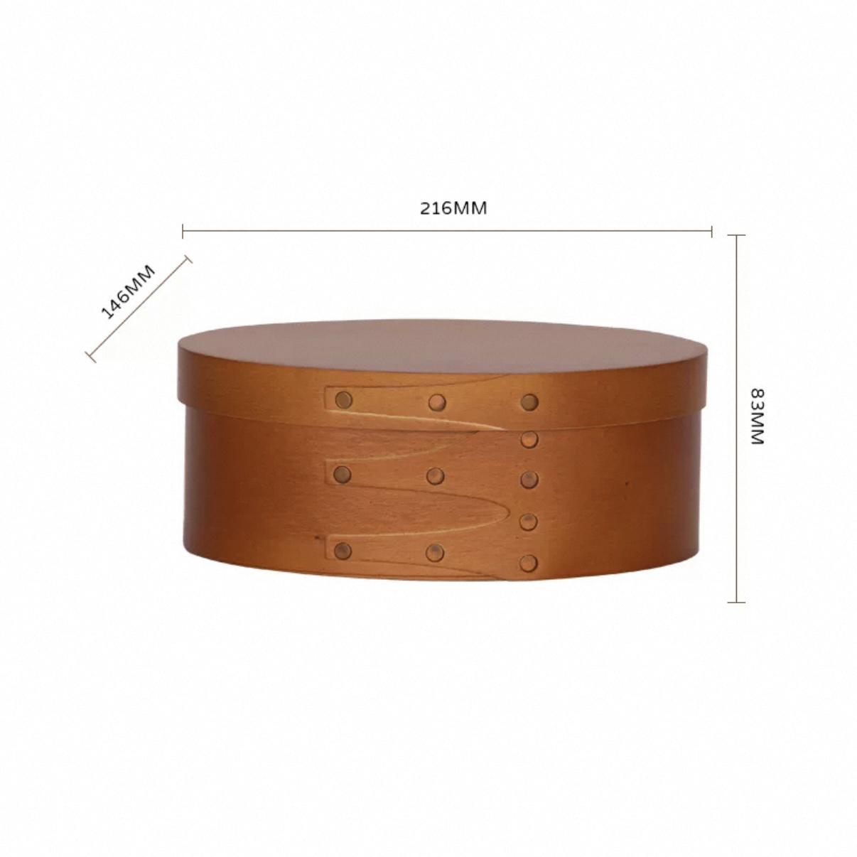 

Retro Japanese Handmade Wood Storage Box Artistic Bark Basket Simple Elliptical Organizer for Closet Small Design