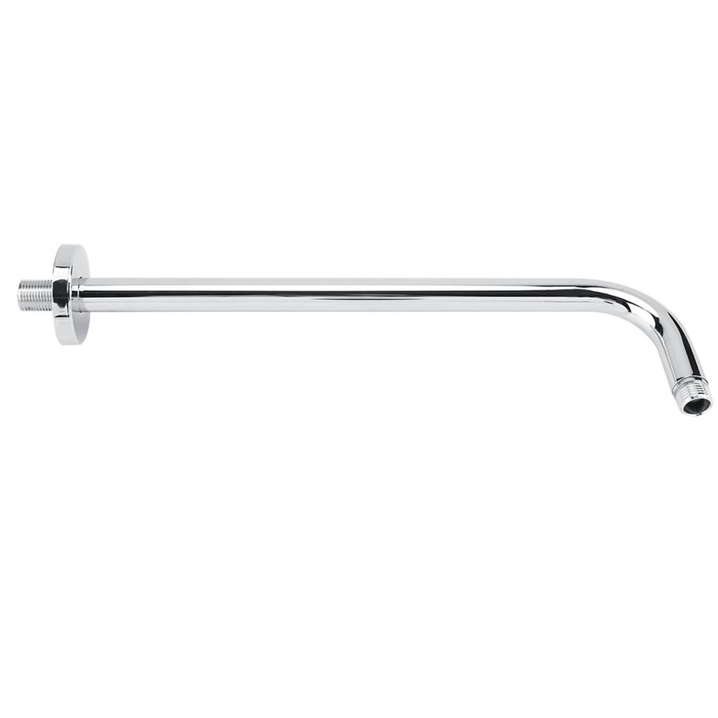 Extra Long Stainless Steel Shower Rain Head Arm Replacement Flange Set Wall Fixed Chrome Finish