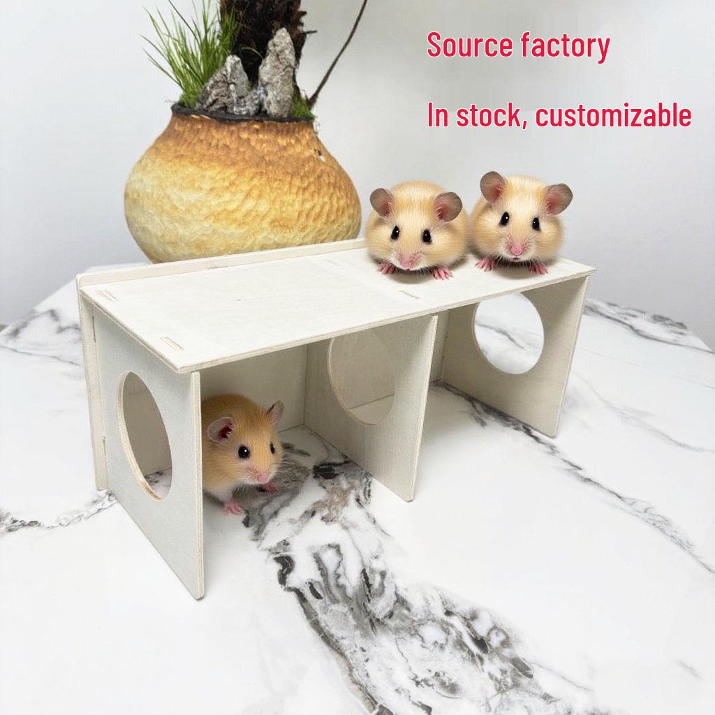 Waterproof Chew-Resistant Wooden Hideaway for Hamsters and Quails: Small Villa Nest