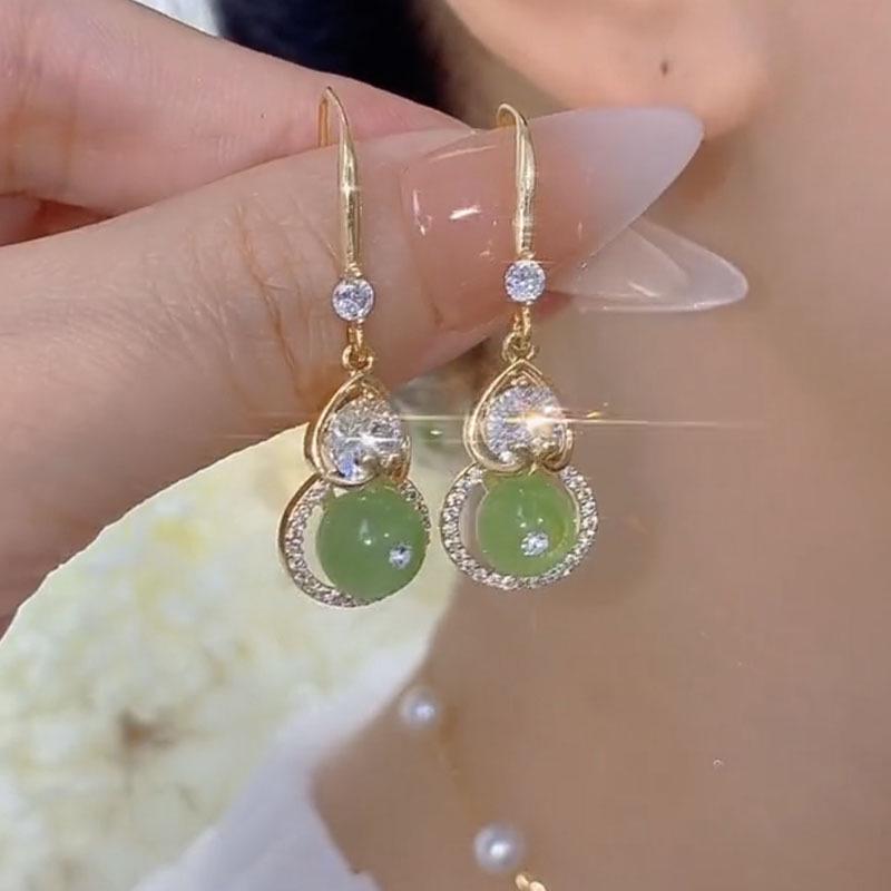 2024 Stylish Chinese Gourd Earrings: Elegant, Unique, Luxury Ear Hooks