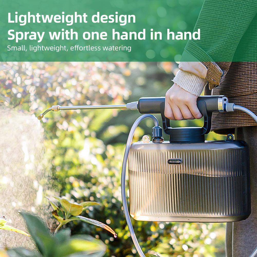 Rociador de jardín con batería, rociador eléctrico de 1,32 galones/5 l con mango recargable por USB