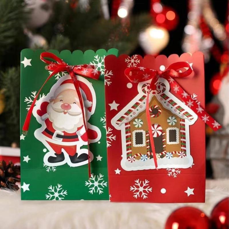 Christmas Gift Box Candy Bag Snowflake Birthday Gift Package Santa Claus Elk Christmas Tree Paper Bag Christmas Decoration