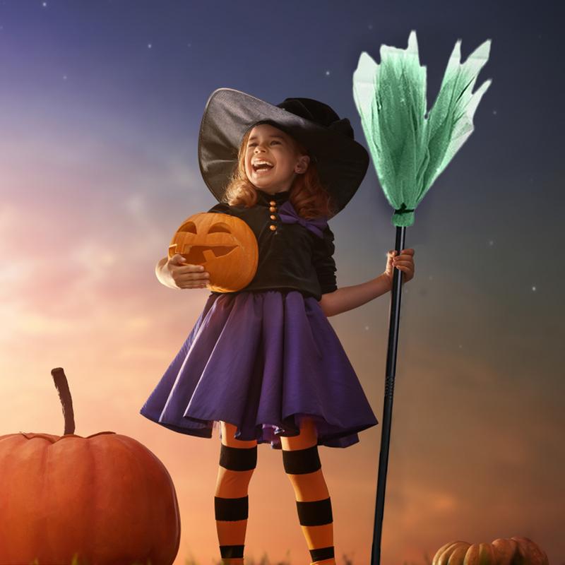 1Pcs Halloween Party Witch Broom Kids Plastic Cosplay Flying BroomstickProps For Masquerade Halloween Cosplay